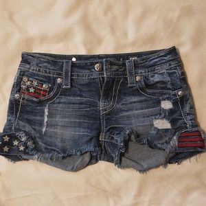 Miss Me American flag shorts